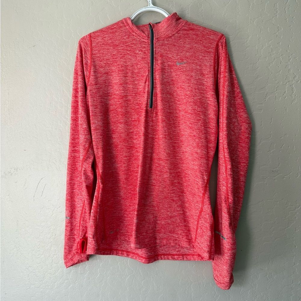 Nike Red and Gray Dri-FIT Quarter-Zip Pullover